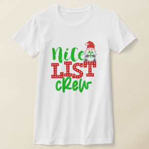 T-shirt Famille personnalisée Noël Nice Liste d'équipage G
