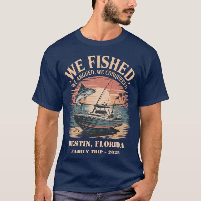 T-shirt Famille Personnalisée Voyage de pêche Destin, Flor (Devant)