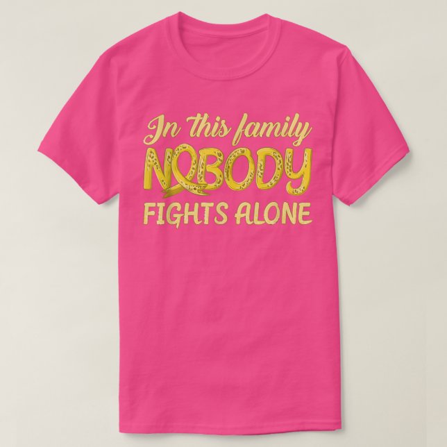 T-shirt Famille Personne ne combat seul Enfance Cancer Sur (Design devant)