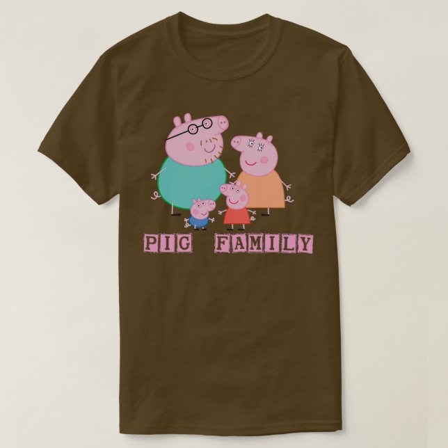 T-SHIRT FAMILLE PIG FAMILLE FUUNY FAMILLE CUTE FAMILLE (Design devant)