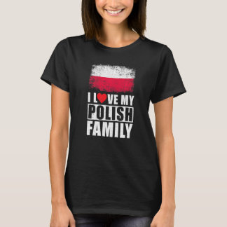 T-shirt Famille Polonaise I Love Ma Famille Polonaise Polo
