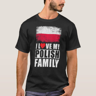 T-shirt Famille Polonaise I Love Ma Famille Polonaise Polo