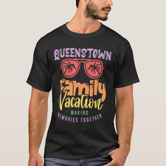 T-shirt Famille Queenstown Nouvelle-Zélande Vacances Corre (Devant)