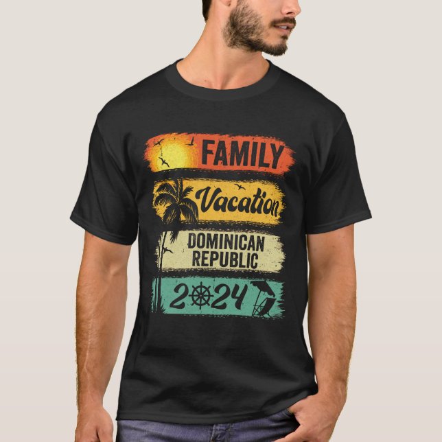 T-shirt Famille République dominicaine vacances 2024 drôle (Devant)