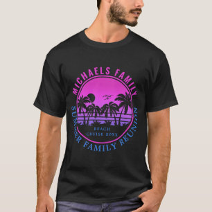 T-shirt Famille Reunion Beach Cruise Sunset Vacation 60s