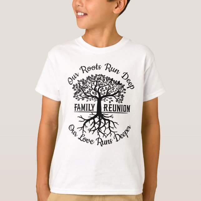 T-shirt Famille Réunion Famille Arbre racine coeur (Devant)