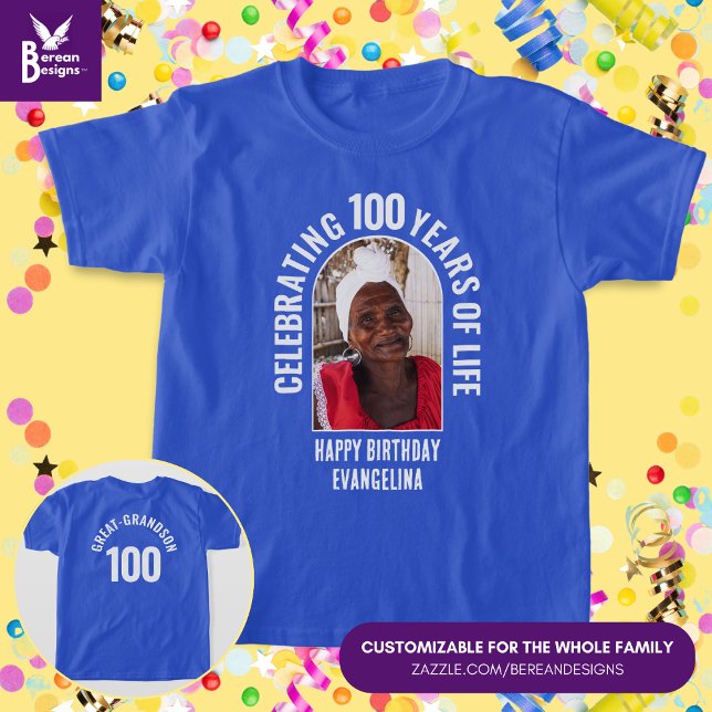 T-shirt Famille Réunion personnalisée Correspondance Anniv (Matching Family Birthday T-Shirt with Customizable Text and Photo. Ideal for reunions & milestones.)