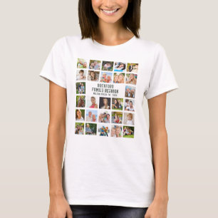 T-shirt Famille Réunion Photo Collage Nom Vintage rustique