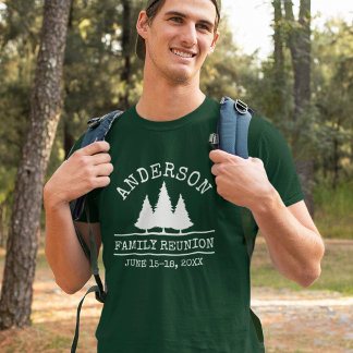 T-shirt Famille Réunion Pin rustique Arbres verts