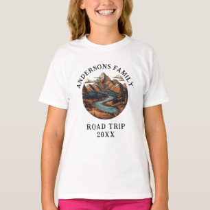 T-shirt Famille Réunion Road Trip Mountain Personnalisé