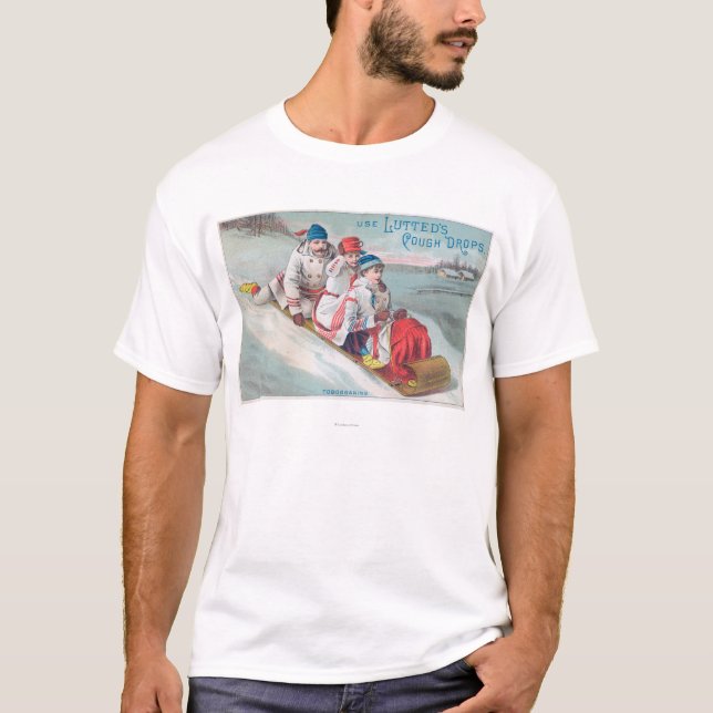 T-shirt Famille Tobogganing et utilisation de la toux de (Devant)