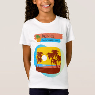 T-Shirt Famille Tropical Vacances Correspondant Souvenir
