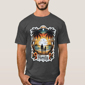 T-shirt famille tropicale Sunset Beach