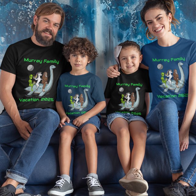 T-shirt Famille Vacances Groupe Tee Bigfoot Unicorn Alien (Créateur téléchargé)