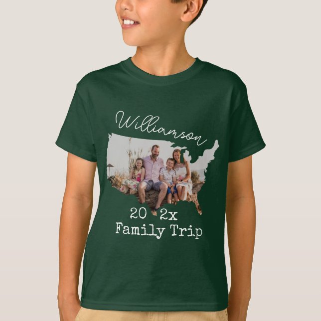 T-shirt Famille Vacances USA RoadTrip Photo Matching Famil (Devant)