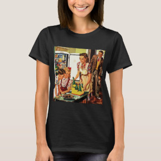 T-shirt Famille Vintage, Maman avec Enfants, Snacks dans l