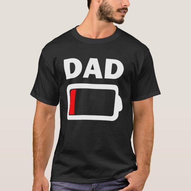 T-shirt Family Battery Low Battery Dad (Devant)
