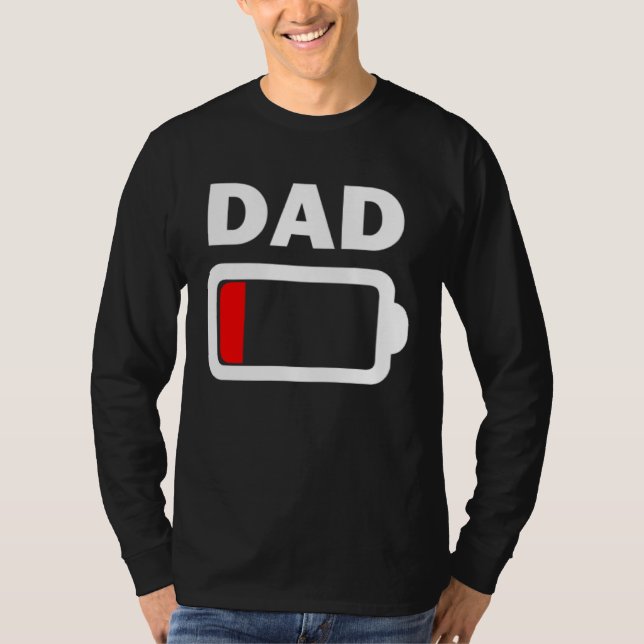 T-shirt Family Battery Low Battery Dad (Devant)