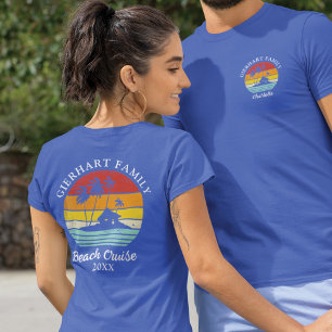 T-shirt Family Beach Cruise Réunion Retro Correspondance