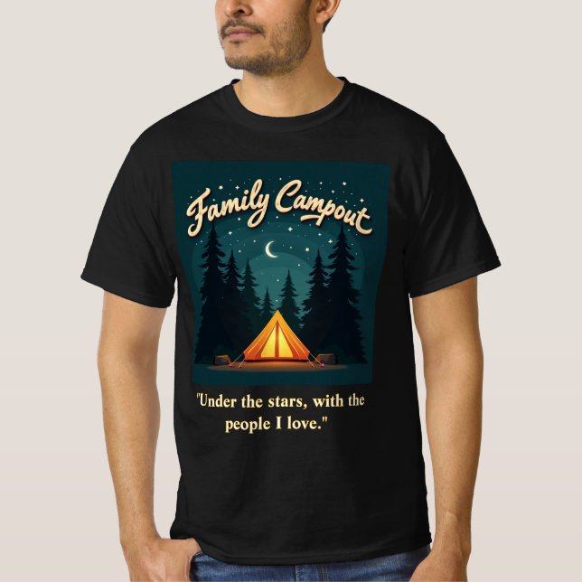 T-shirt Family Campout 2025 – Retro Tent Night Tee (Devant)