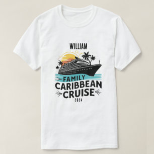 T-shirt Family Caribbean Cruise Nom personnalisé Année