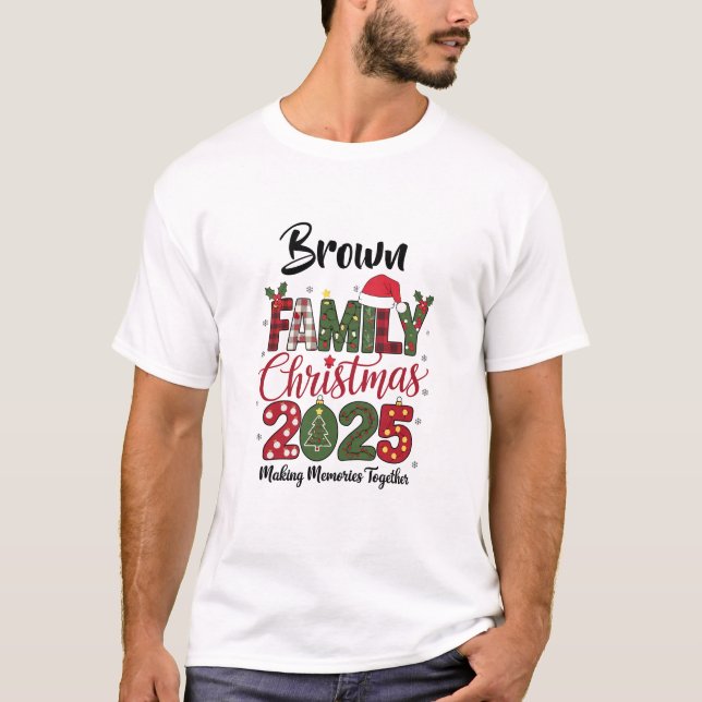 T-shirt  Family Christmas 2025 customizable Matching (Devant)