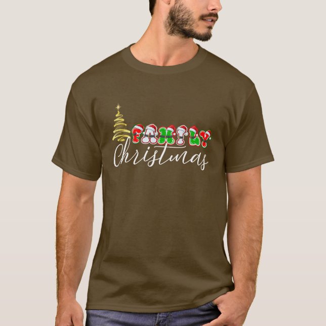 T-Shirt : Family Christmas (brown) (Devant)
