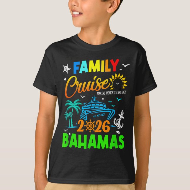 T-shirt Family Cruise 2026 Bahamas Cruising Together Squad (Devant)