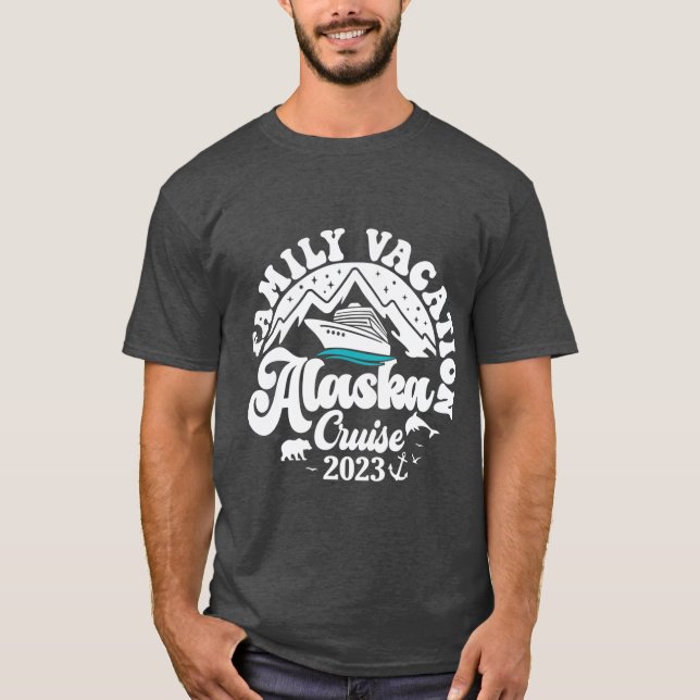 T-shirt family cruise alaska Oversized (Devant)