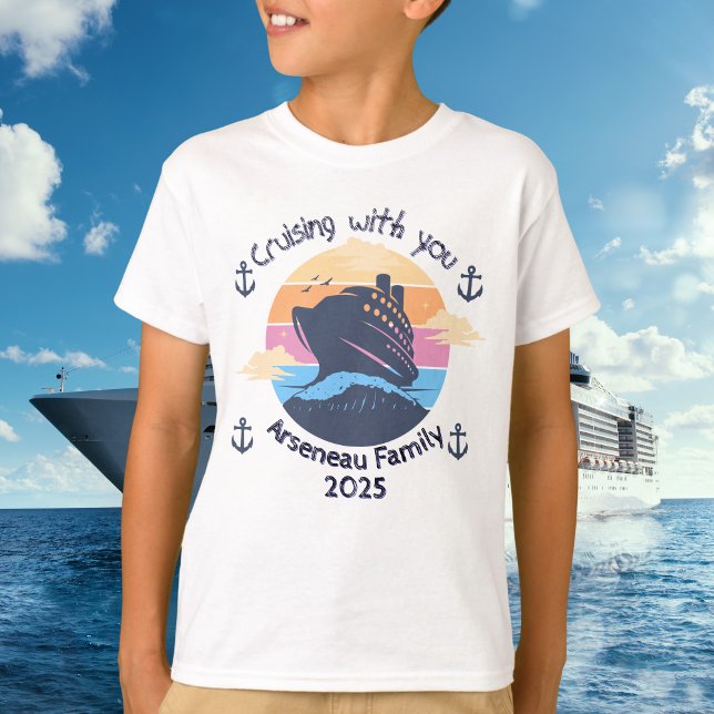 T-shirt Family Cruise Blues KIDS Personnalisez (Personalize For Family Cruise,)