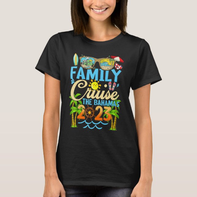 T-shirt Family Cruise The Bahamas 2023 Summer Sunglasses M (Devant)