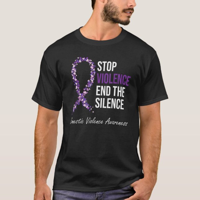 T-shirt Family Domestic Violence Awareness Purple Ribbon P (Devant)