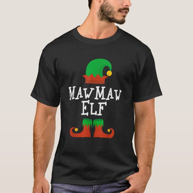 T-shirt Family I m The MawMaw Elf Christmas Matching Pajam (Devant)