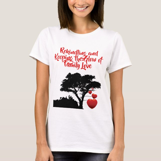 T-shirt Family Love Family Tree Citation Heart Tree (Devant)