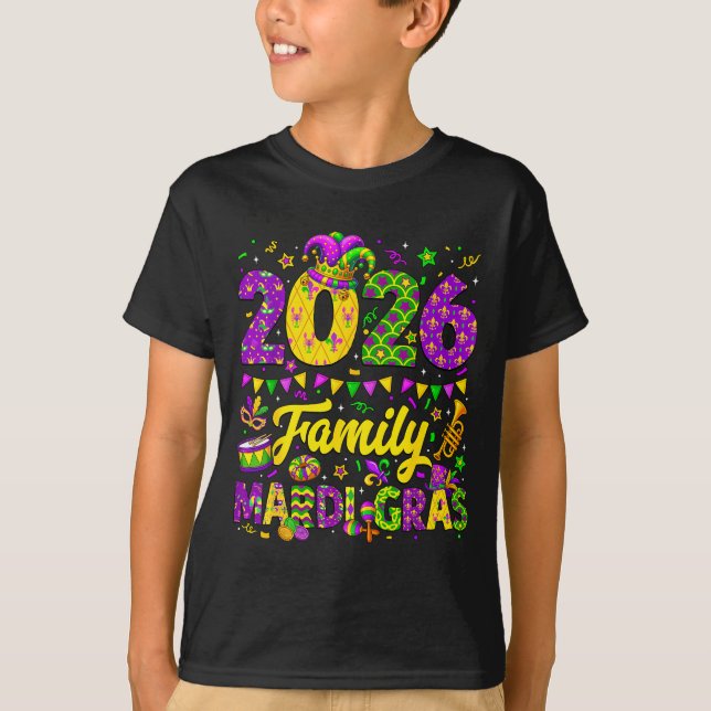 T-shirt Family Mardi Gras 2026 Fat Tuesday Family Matching (Devant)