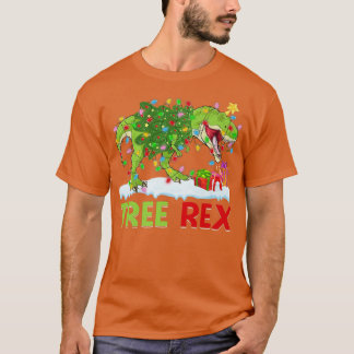 T-shirt Family Matching Boys Enfants Xmas Tree Re Dinosaur
