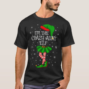 T-shirt Family Matching Je suis la folle tante Elf Noël