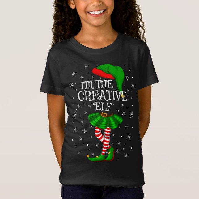 T-Shirt Family Matching Je suis The Creative Elf Christmas (Devant)