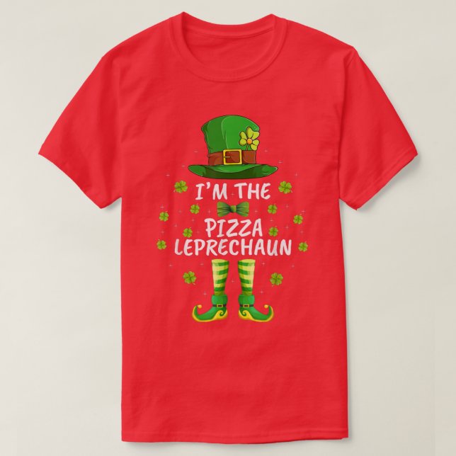 T-shirt Family Matching Je suis The Pizza Leprechaun St Pa (Design devant)