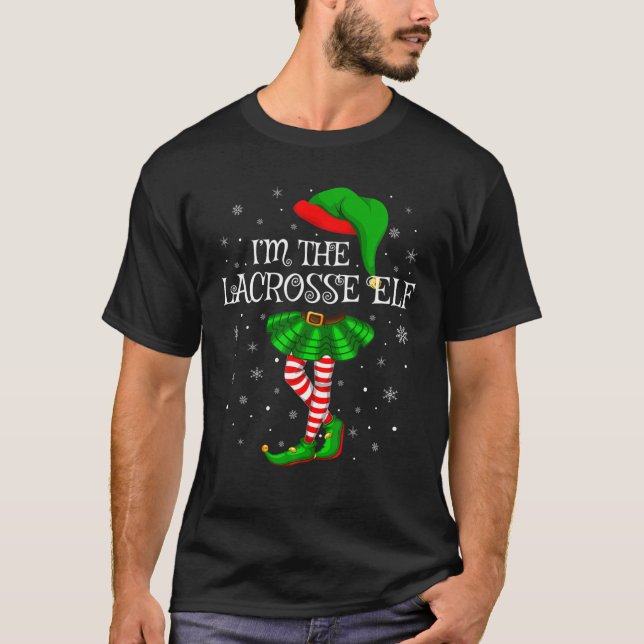 T-shirt Family Matching Women Girls I'm The Lacrosse Elf C (Devant)