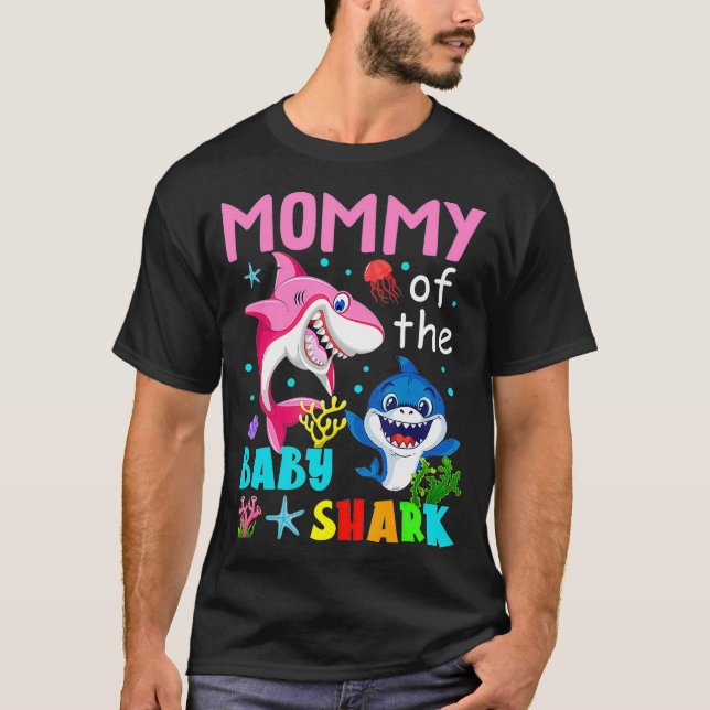 T-shirt Family  Mommy Of The Baby Shark  (Devant)