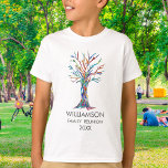 T-shirt Family Reunion ArArArArArArArArArArArArbre Familia<br><div class="desc">Il y a un T-shirt Famille Réunion pour chaque enfant de la famille ! Ces T-shirts amusants sont décorés d'un arbre généalogique aux couleurs de l'arc-en-ciel. Customisez-les avec votre nom de famille et l'année. Ce design unique est une impression de ma mosaïque d'arbre généalogique qui a été faite à partir...</div>