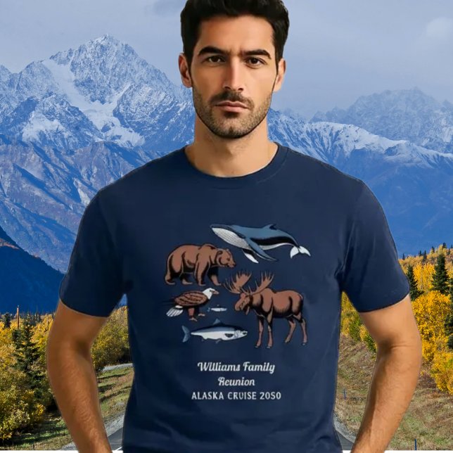 T-shirt Family Reunion Cruise Alaska Adventure (Alaska Wildlife Summer Vacation. Perfect for cruise trips, reunions or just for fun. )