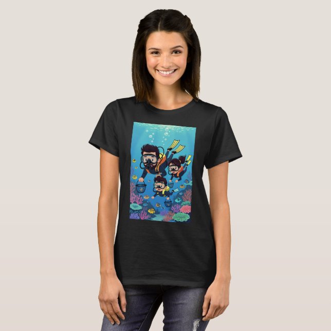 T-shirt Family Scuba Diving Fun (Devant entier)