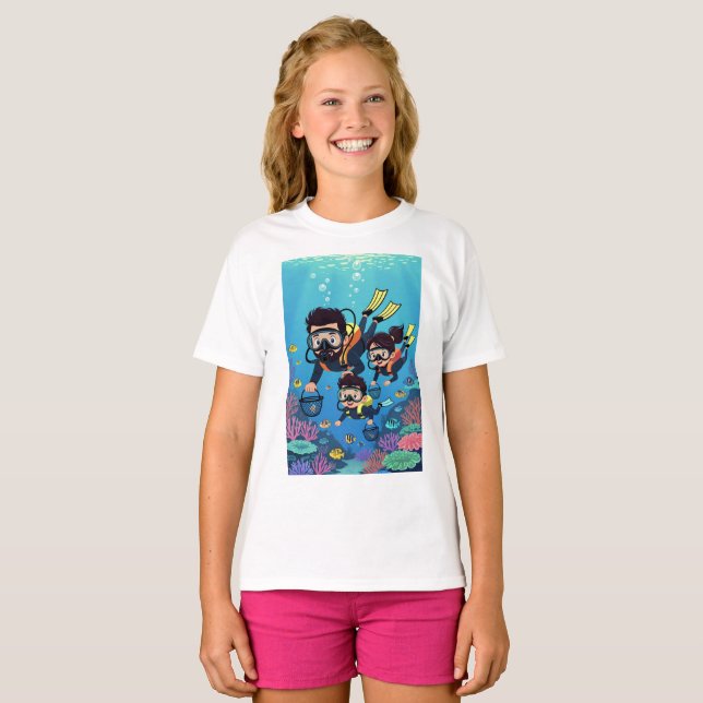 T-shirt Family Scuba Diving Fun (Devant entier)
