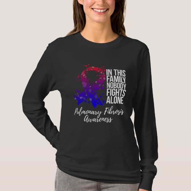 T-shirt Family Support Pulmonary Fibrosis Awareness (Devant)