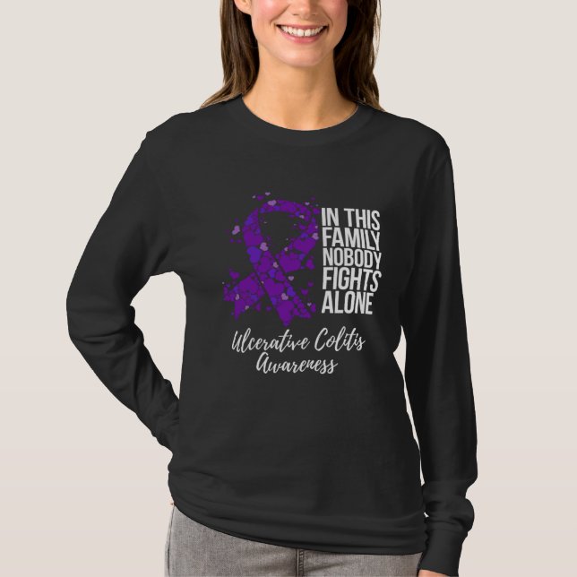T-shirt Family Support Ulcerative Colitis Awareness (Devant)