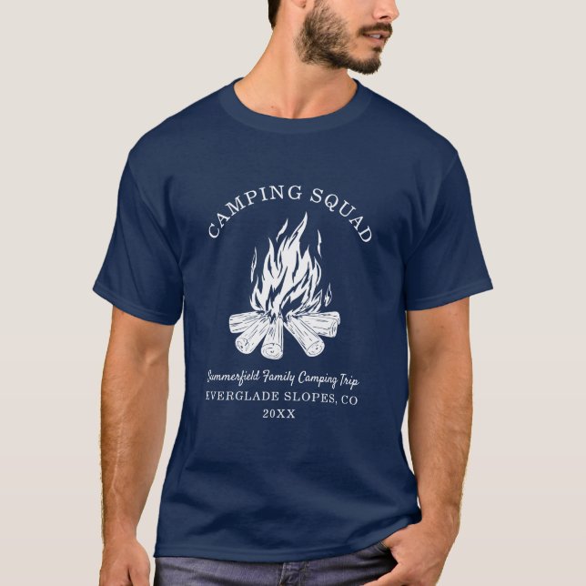 T-shirt Family Vacation Campfire Camping Trip Custom (Devant)