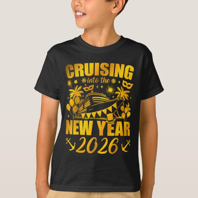 T-shirt Family Vacation Cruise Ship 2026 New Year Party Cr (Devant)
