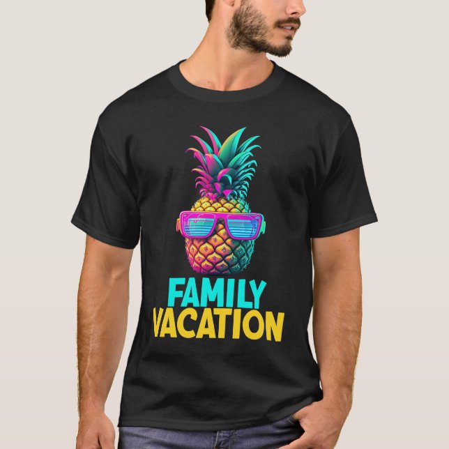 T-shirt Family Vacation Funny Retro Pineapple Sunglasses V (Devant)